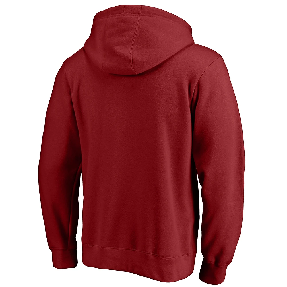 Men's Fanatics Cardinal Arizona Cardinals Victory Arch Team Fitted Pullover Hoodie