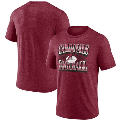 Men's Fanatics Heather Cardinal Arizona Cardinals Extreme Tackle Tri-Blend T-Shirt