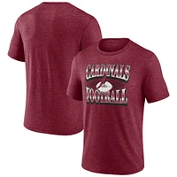 Men's Fanatics Heather Cardinal Arizona Cardinals Extreme Tackle Tri-Blend T-Shirt