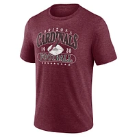 T-shirt rétro officiel tri-blend fanatiques pour hommes Heather Cardinal Arizona Cardinals