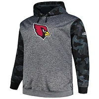 Men's Fanatics Heather Charcoal Arizona Cardinals Big & Tall Camo Pullover Hoodie