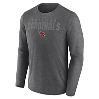 Men's Fanatics Heather Charcoal Arizona Cardinals Blackout Long Sleeve T-Shirt