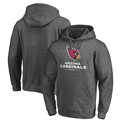Sweat à capuche en polaire Team Lockup pour homme Fanatics Heather Charcoal Arizona Cardinals