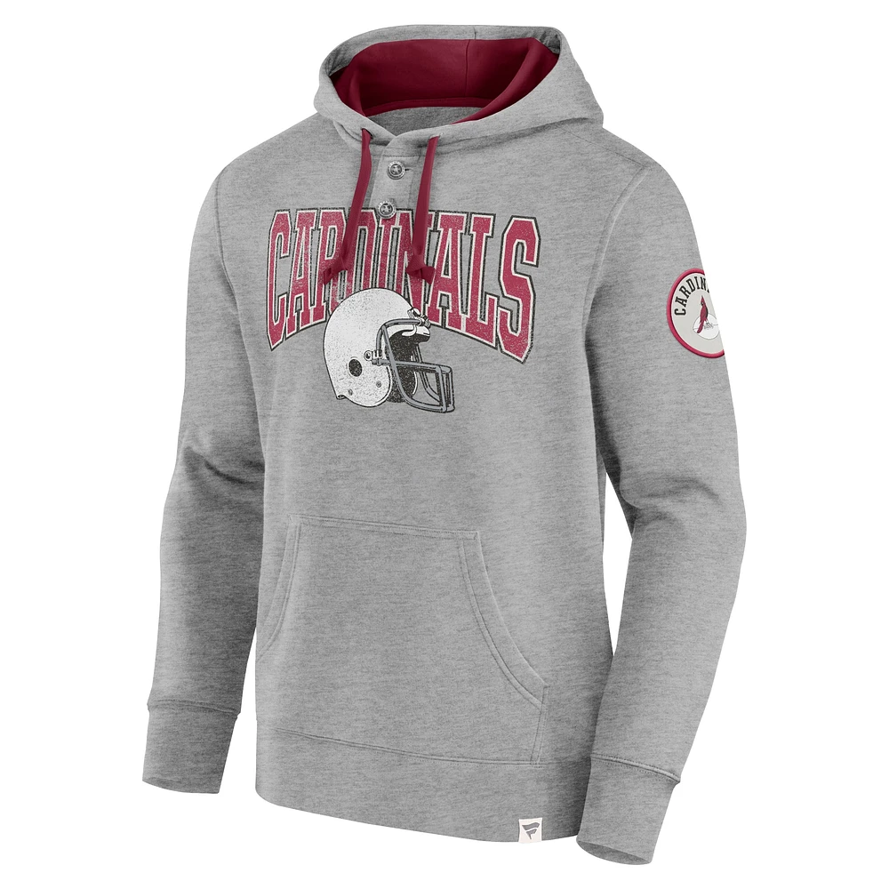 Men's Fanatics  Heather Gray Arizona Cardinals Label Maker Pullover Hoodie