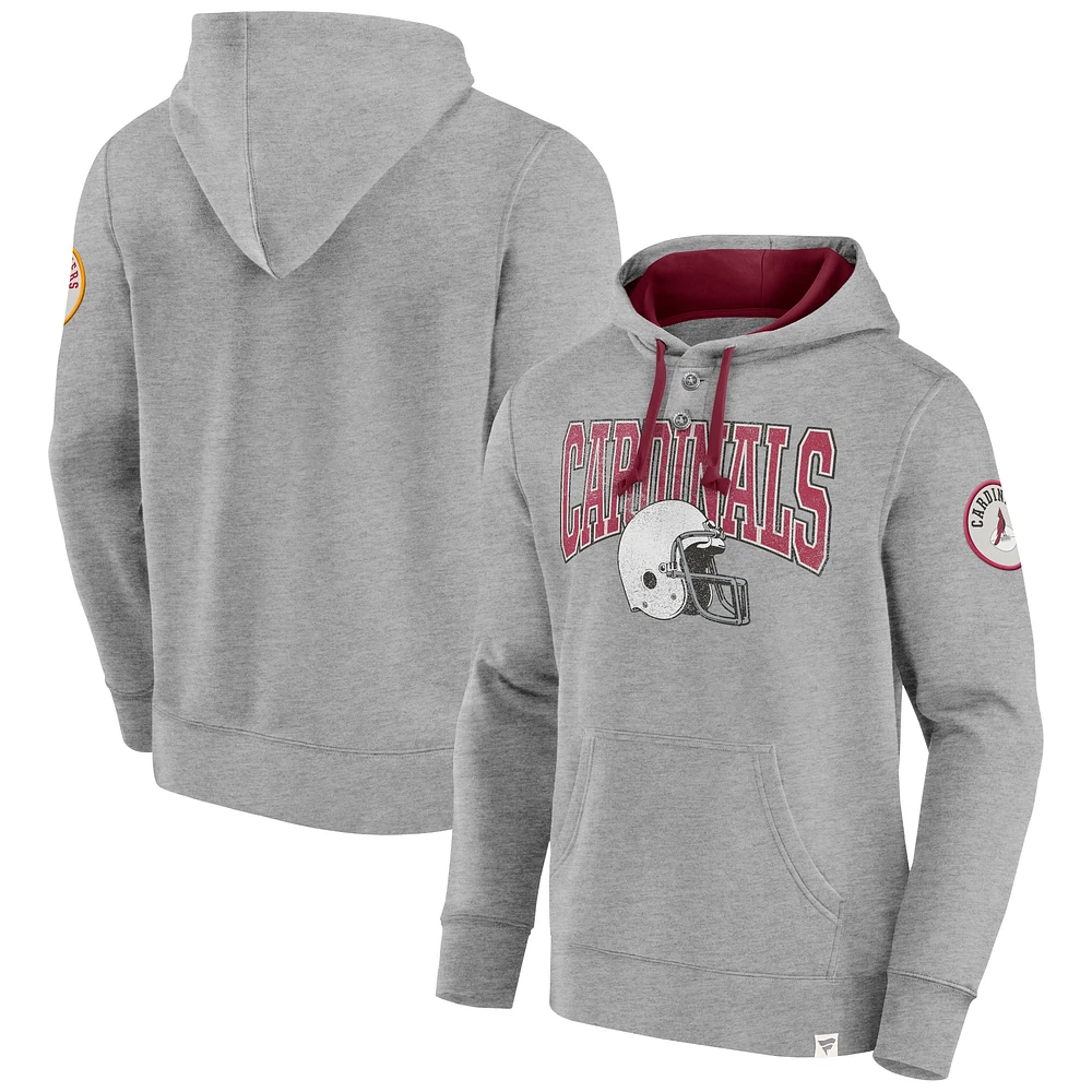 Sweat à capuche enfiler Fanatics Heather Grey Arizona Cardinals Label Maker pour hommes