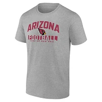 T-shirt bloquant l'écran Fanatics Heather Grey pour hommes des Cardinals de l'Arizona