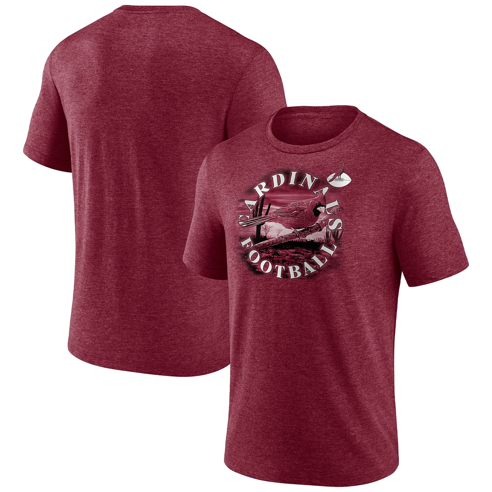 T-shirt Fanatics Heathered Cardinal Arizona Cardinals Sporting Chance pour hommes