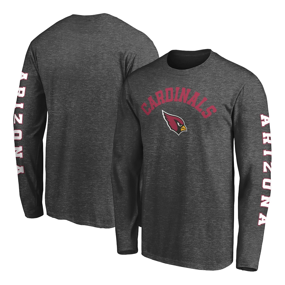 T-shirt à manches longues Fanatics Heathered Charcoal Arizona Cardinals Big & Tall City pour hommes