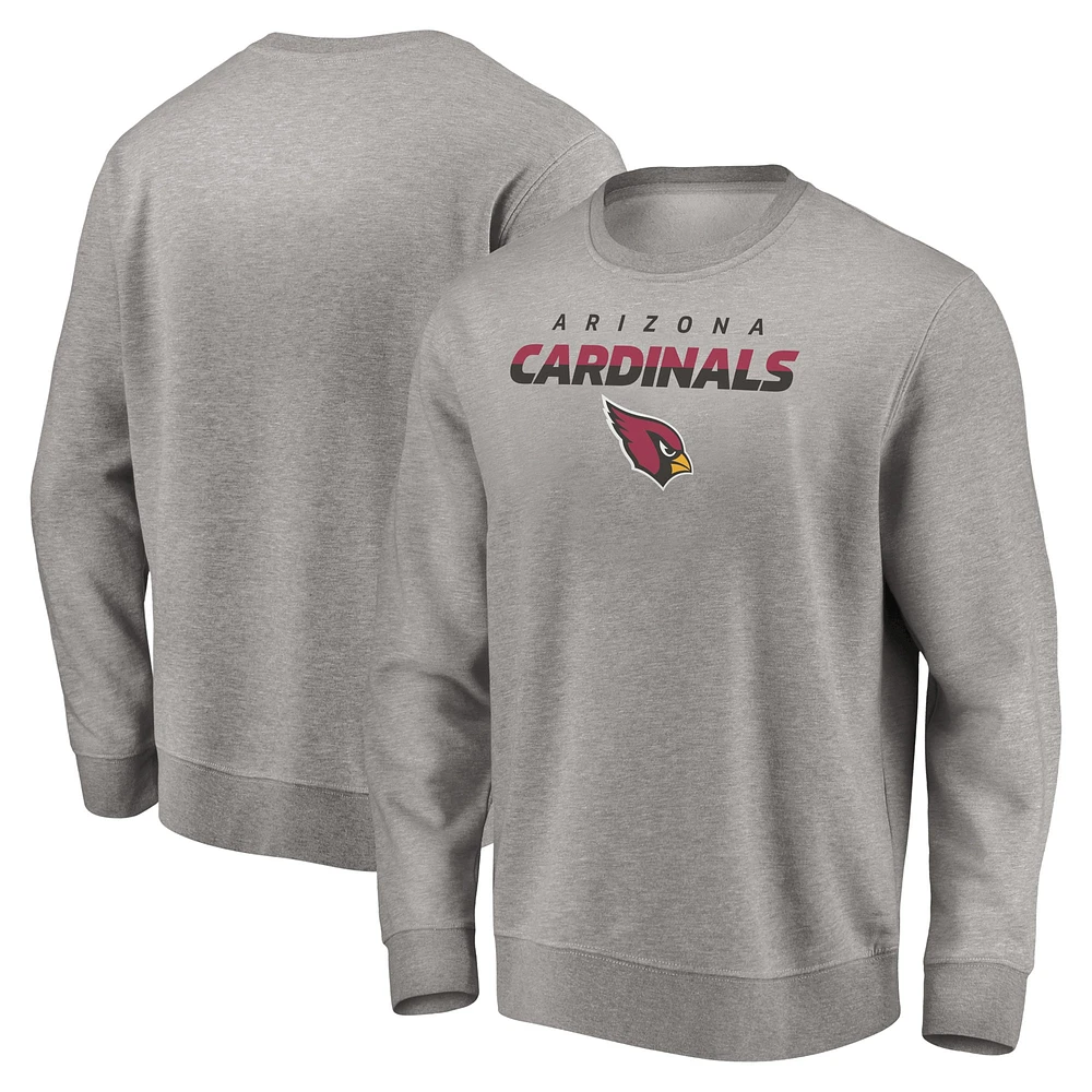 Men's Fanatics Heathered Gray Arizona Cardinals Block Party Pullover Sweatshirt