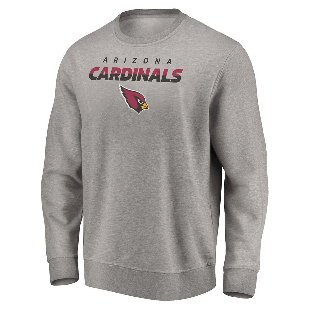 Men's Fanatics Heathered Gray Arizona Cardinals Block Party Pullover Sweatshirt