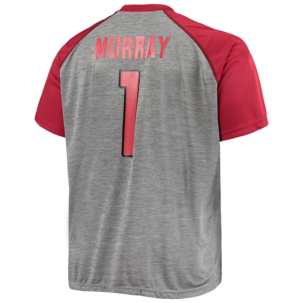 Fanatics pour hommes Kyler Murray Cardinal/Heathered Grey Arizona Cardinals Big & Tall Player Name Number T-shirt raglan