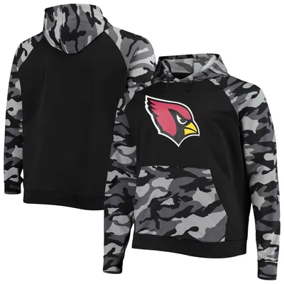 Arizona Cardinals FOCO Camo Raglan Pullover Hoodie - Black