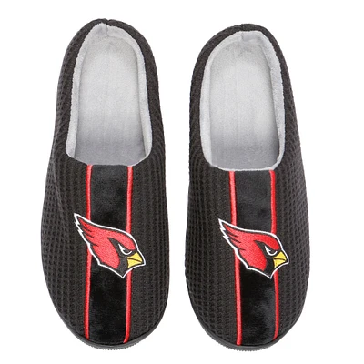 Arizona Cardinals FOCO Team Stripe Memory Foam Slide Slippers - Black