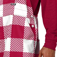 Men's FOCO  Cardinal Arizona Cardinals Big Logo Plaid Overalls