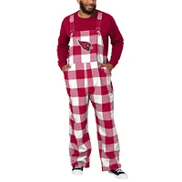 Men's FOCO  Cardinal Arizona Cardinals Big Logo Plaid Overalls