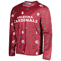 T-shirt à manches longues FOCO Cardinal Arizona Cardinals Holiday Repeat pour homme