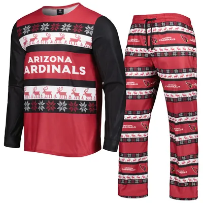 Atlanta Falcons FOCO Wordmark Ugly Pajama Set - Red