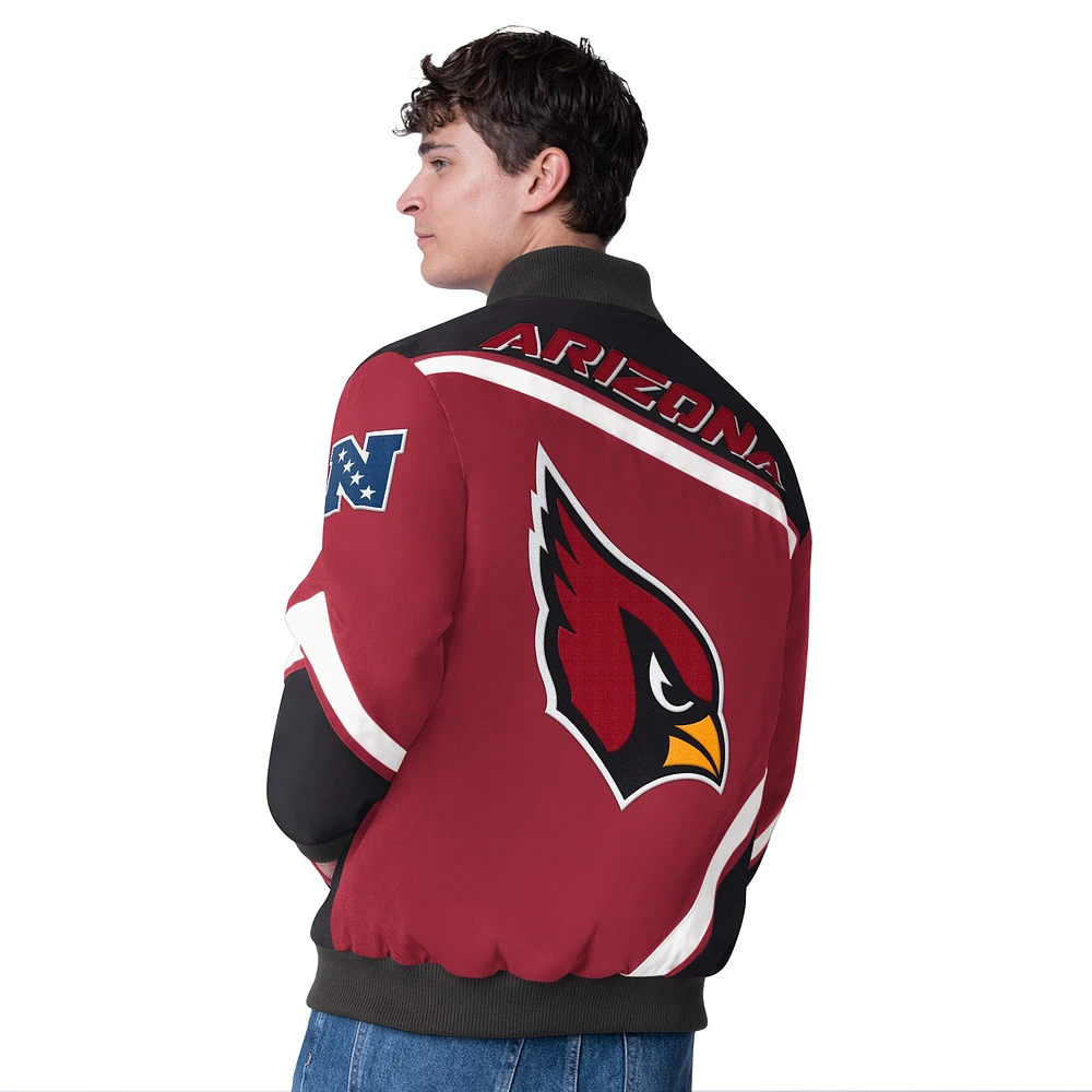 Men's G-III Extreme  Cardinal Arizona Cardinals Maximum Racing Full-Snap Jacket