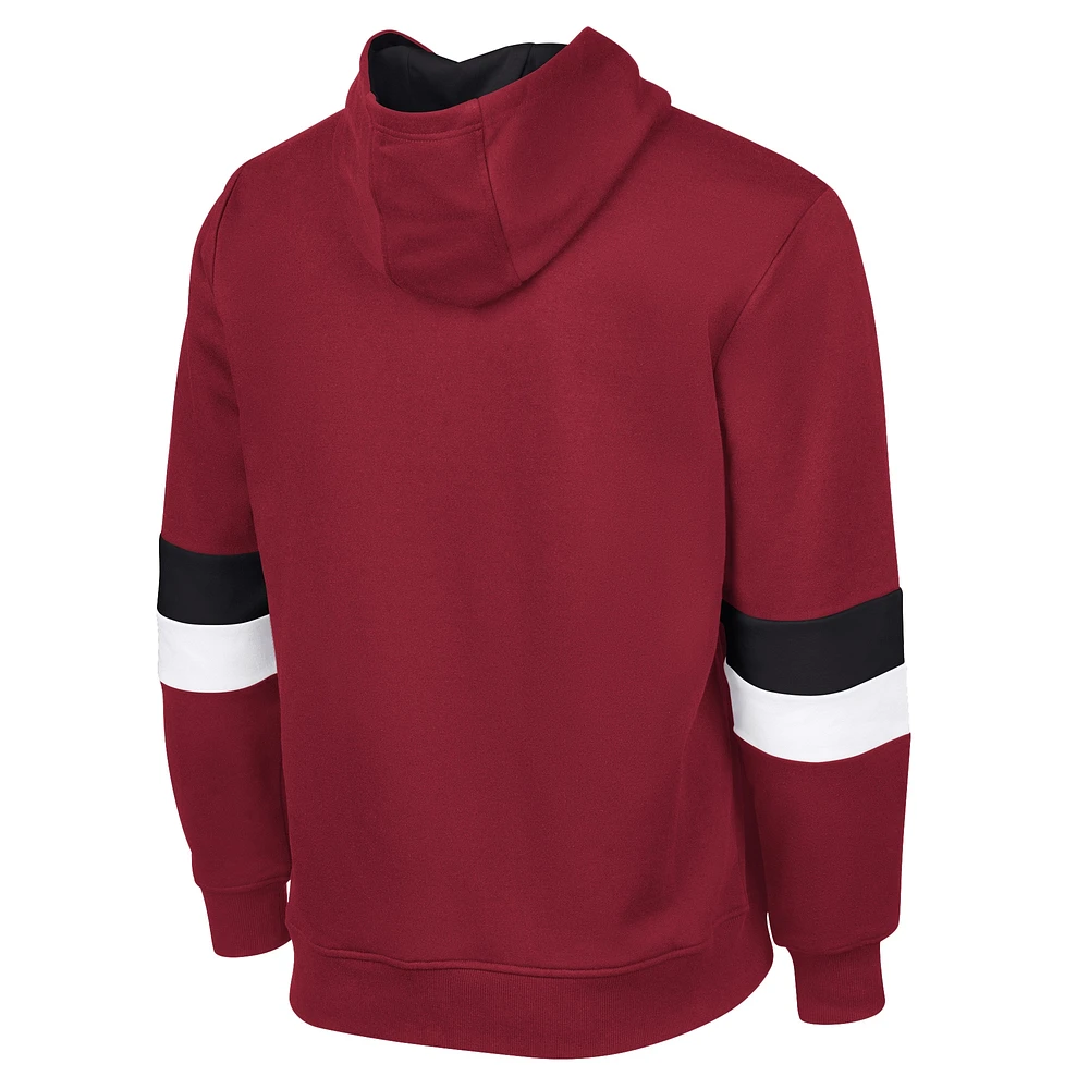 Men's G-III Sports by Carl Banks Cardinal/Black Arizona Cardinals Adaptive Faceoff Pullover Hoodie