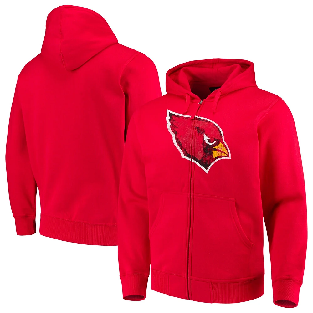 Sweat à capuche entièrement zippé avec logo principal G-III Sports by Carl Banks Cardinal Arizona Cardinals pour homme