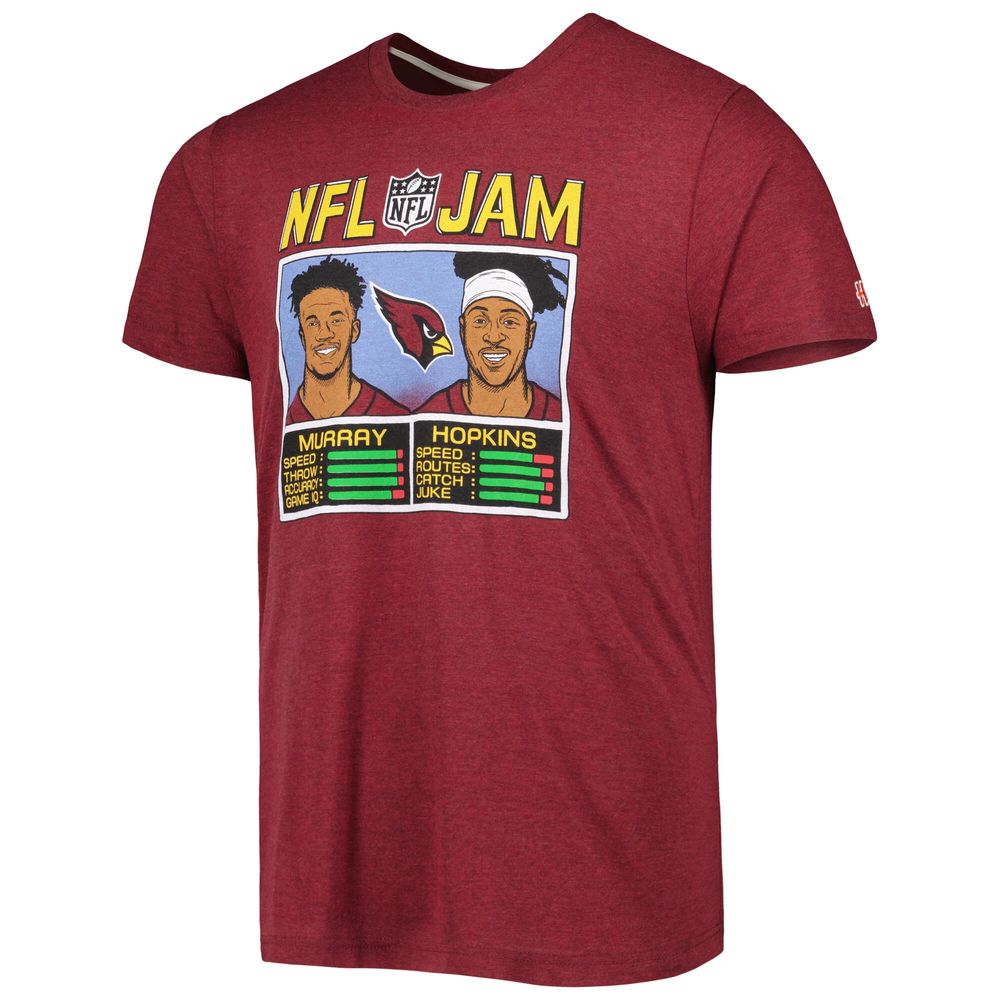 Men's Homage DeAndre Hopkins & Kyler Murray Heather Cardinal Arizona Cardinals NFL Jam Tri-Blend T-Shirt