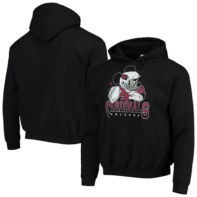 Sweat à capuche noir pour hommes Junk Food Arizona Cardinals Disney Mickey Quarterback