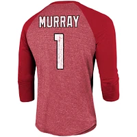 Men's Majestic Threads Kyler Murray Cardinal Arizona Cardinals Team Player Name & Number Tri-Blend Raglan 3/4-Sleeve T-Shirt