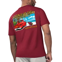 T-shirt Margaritaville Cardinal Arizona Cardinals pour hommes sous licence se détendre