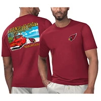 T-shirt Margaritaville Cardinal Arizona Cardinals pour hommes sous licence se détendre