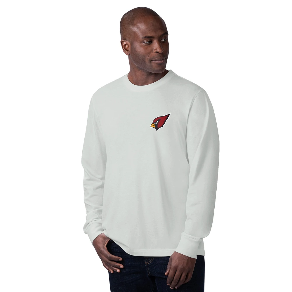 T-shirt à manches longues Gametime pour homme Margaritaville Grey Arizona Cardinals