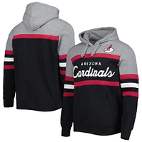 Chandail à capuchon d'entraîneur-chef des Cardinals de l'Arizona Mitchell & Ness pour homme, noir/gris chiné