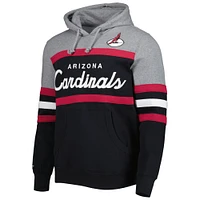 Chandail à capuchon d'entraîneur-chef des Cardinals de l'Arizona Mitchell & Ness pour homme, noir/gris chiné