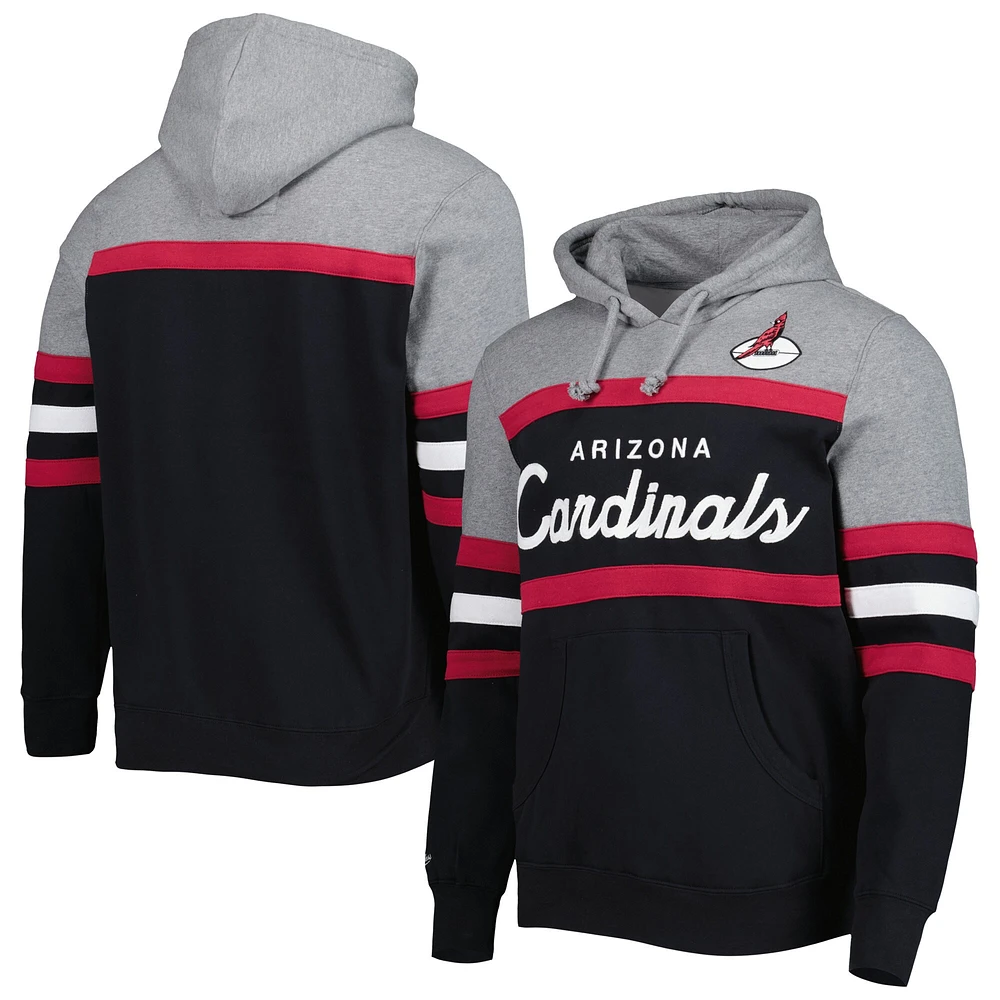 Chandail à capuchon d'entraîneur-chef des Cardinals de l'Arizona Mitchell & Ness pour homme, noir/gris chiné