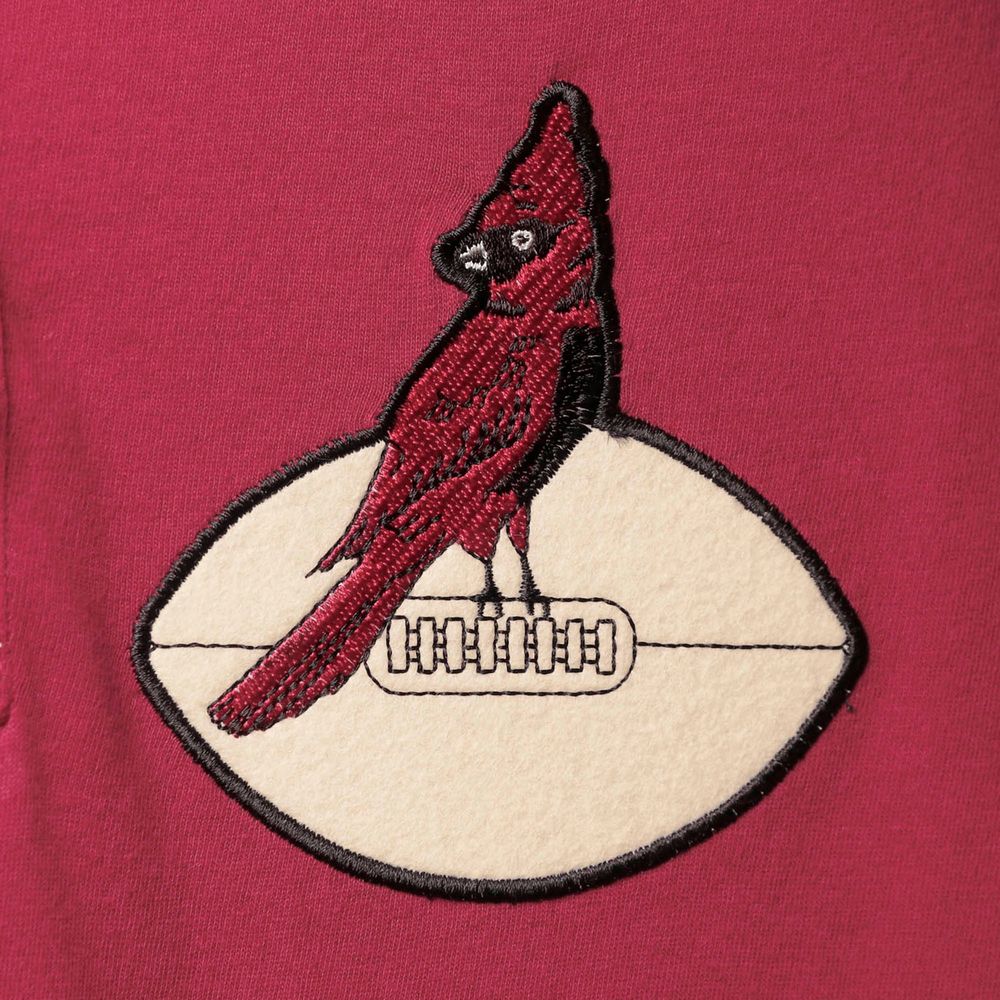 Men's Mitchell & Ness Cardinal Arizona Cardinals Historic Logo Ultimate Play Henley 3/4-Sleeve Raglan T-Shirt