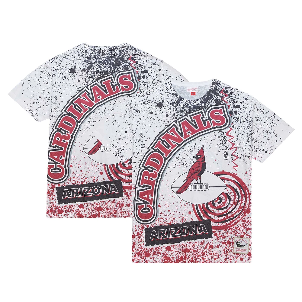 T-shirt blanc sublimé pour homme Mitchell & Ness Arizona Cardinals Team Burst