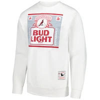 Men's Mitchell & Ness x Bud Light White Arizona Cardinals The Crest Pullover Sweatshirt