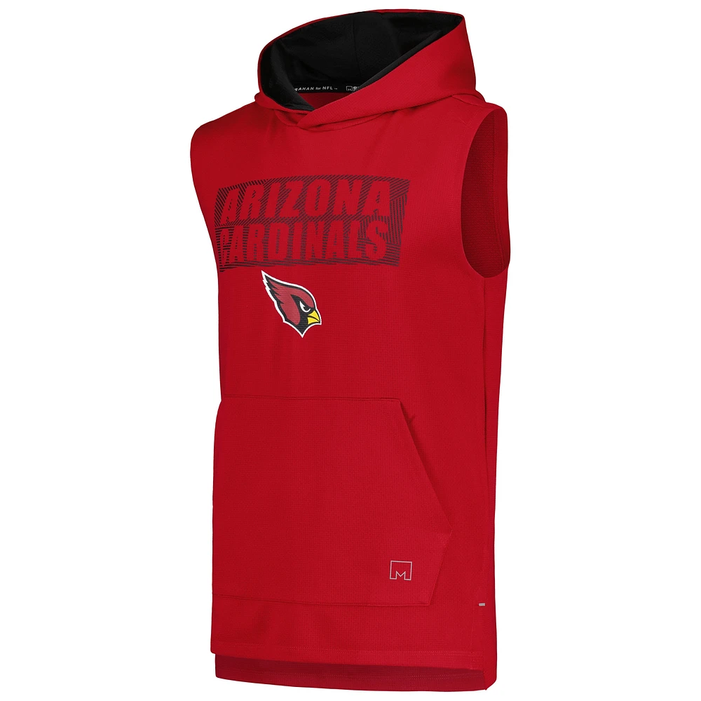 Men's MSX by Michael Strahan Cardinal Arizona Cardinals Marathon Sleeveless Pullover Hoodie