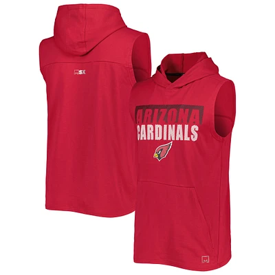 Men's MSX by Michael Strahan Cardinal Arizona Cardinals Relay Sleeveless Pullover Hoodie