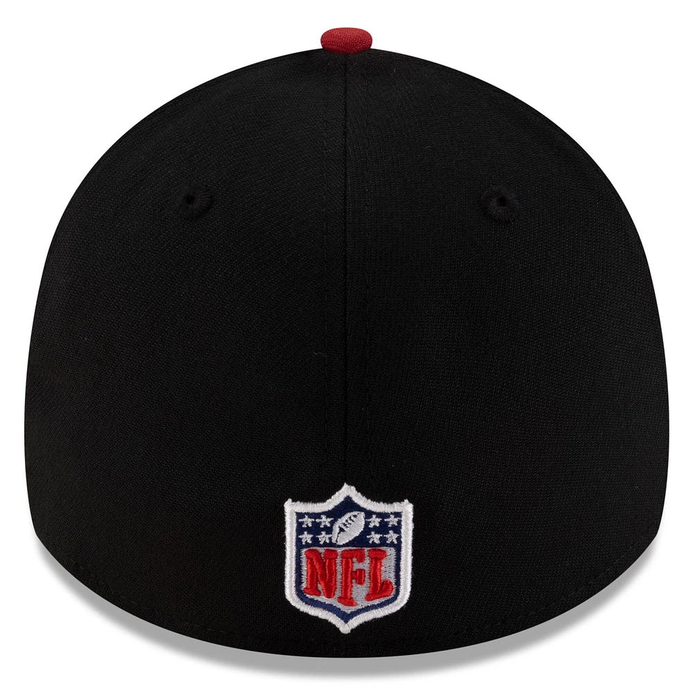 Casquette 39THIRTY Flex New Era noire/cardinale pour homme, draft NFL 2025 des Cardinals de l'Arizona