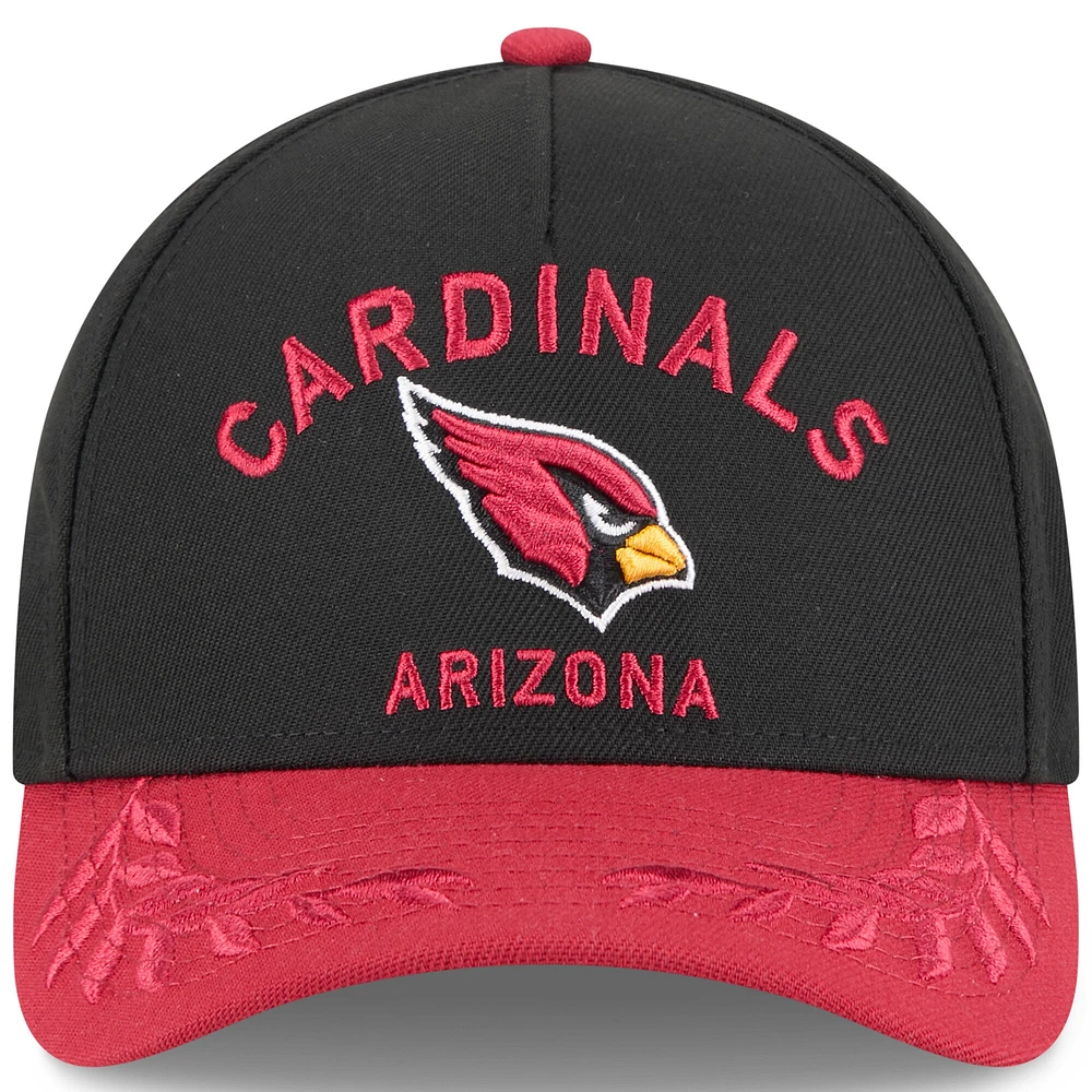 Casquette ajustable New Era 9FORTY A-Frame M-Crown pour homme, noire/cardinal, Arizona Cardinals, draft NFL 2025