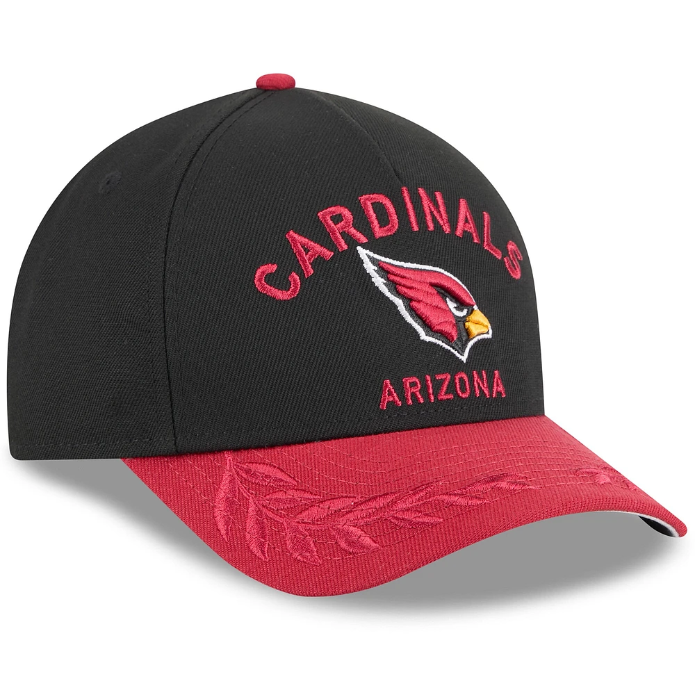 Casquette ajustable New Era 9FORTY A-Frame M-Crown pour homme, noire/cardinal, Arizona Cardinals, draft NFL 2025