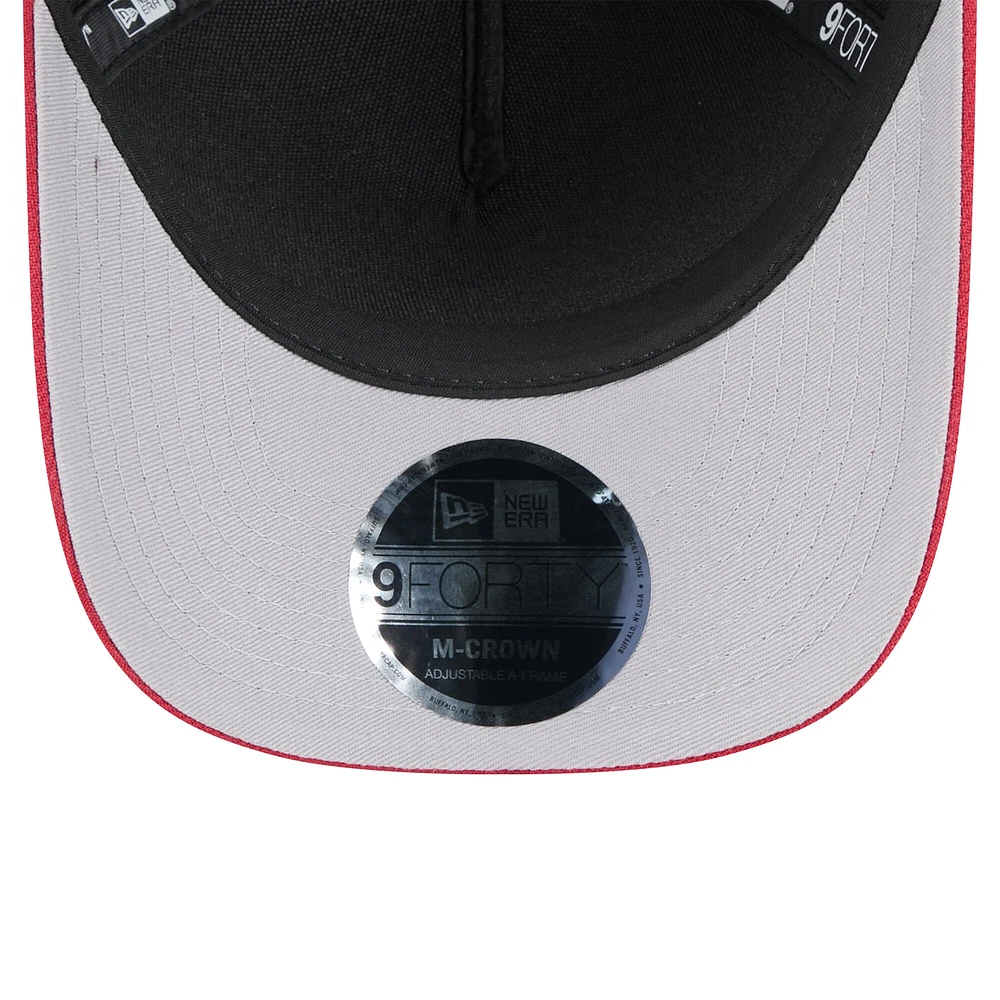 Casquette ajustable New Era 9FORTY A-Frame M-Crown pour homme, noire/cardinal, Arizona Cardinals, draft NFL 2025