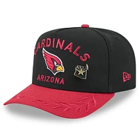 Casquette ajustée 59FIFTY New Era noire/cardinale pour homme, Arizona Cardinals, draft NFL 2025, sur scène