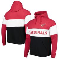 Men's New Era Black/Cardinal Arizona Cardinals Colorblock Current Pullover Hoodie