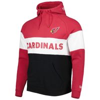 Men's New Era Black/Cardinal Arizona Cardinals Colorblock Current Pullover Hoodie