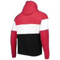 Men's New Era Black/Cardinal Arizona Cardinals Colorblock Current Pullover Hoodie