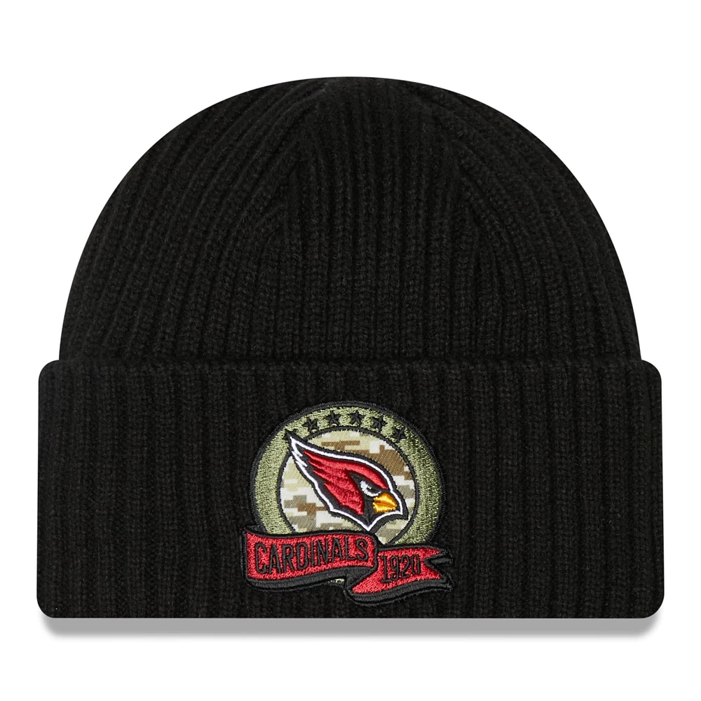 Men's New Era Black Arizona Cardinals 2022 Salute To Service Knit Hat 