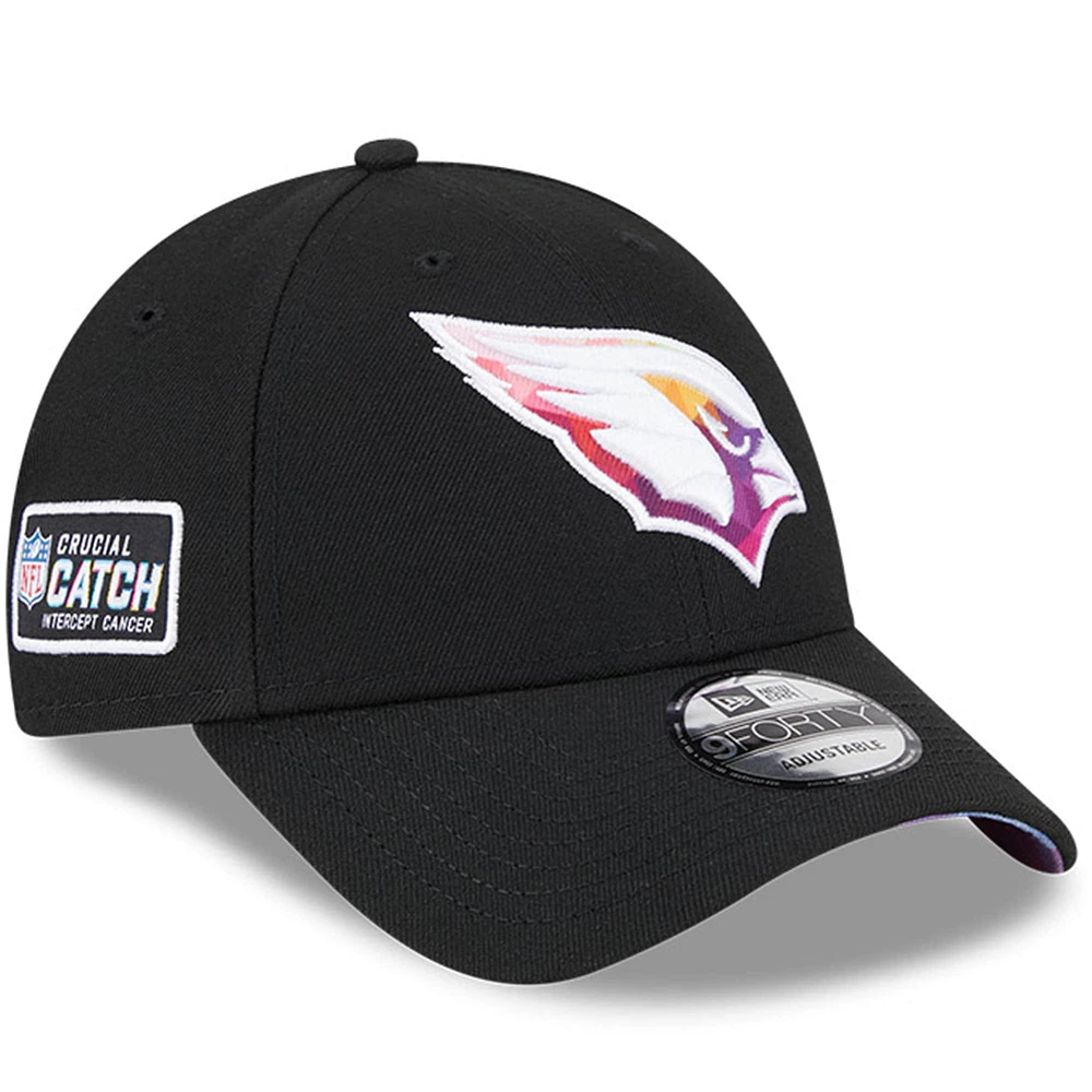 Casquette réglable New Era Arizona Cardinals 2023 NFL Crucial Catch 9FORTY noire pour homme