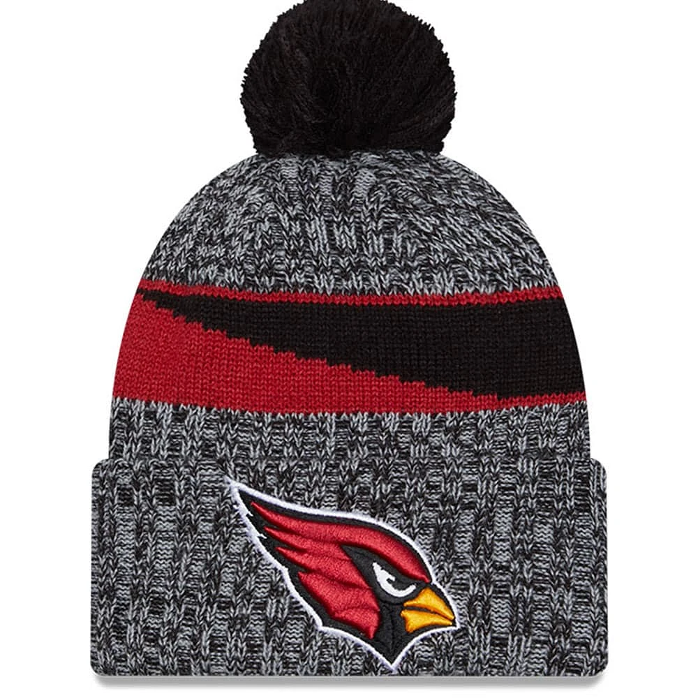 Bonnet en tricot à revers avec pompon pour homme Arizona Cardinals 2023 Sideline bourgogne New Era