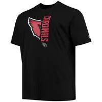 T-shirt noir New Era Arizona Cardinals Big & Tall 2-Hit pour homme